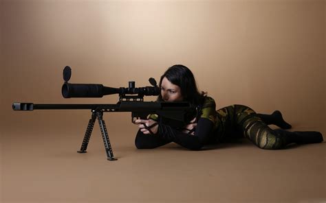 weapon, Women, Sniper Rifle, Dark Hair Wallpapers HD / Desktop and ...