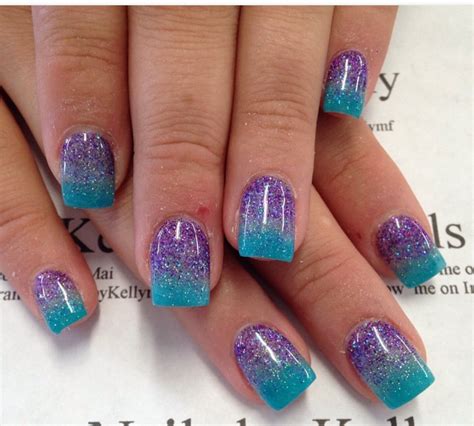 List 98+ Images Blue And White Ombre Nails With Glitter Full HD, 2k, 4k