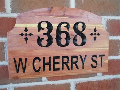 Street Address Plaque Personalized Carved Wooden by TKWoodcrafts ...