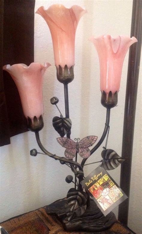 DALE TIFFANY PINK BUTTERFLY TULIP TABLE LAMP | Tulip table lamp, Antique oil lamps, Dale tiffany