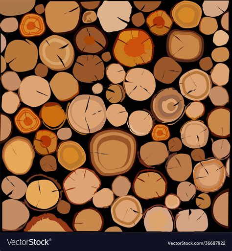 Round firewood Royalty Free Vector Image - VectorStock