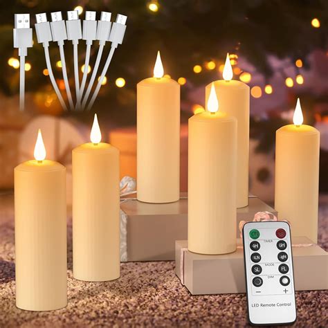 Amazon.com: PChero Rechargeable Flameless Candles with Remote Timer, in/Outdoor Waterproof LED ...