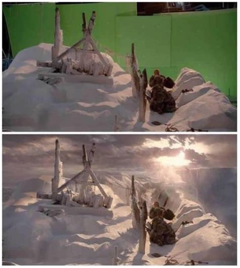 21 rare behind the scene photos of the famous Hollywood flicks that show how brilliantly CGI ...