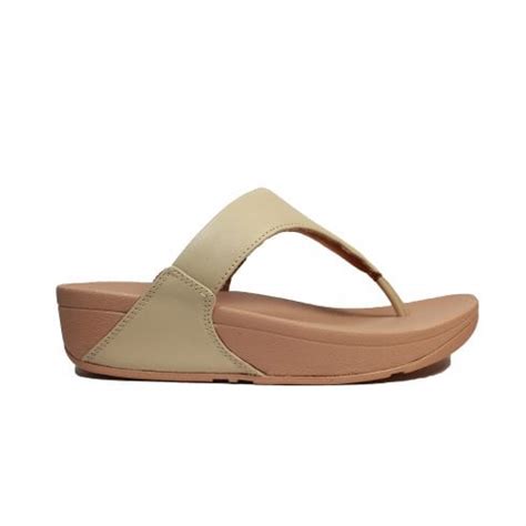 Fitflop Lulu Leather Stone Beige Leather Womens Slip On Toe Post Sandals - Womens from North ...