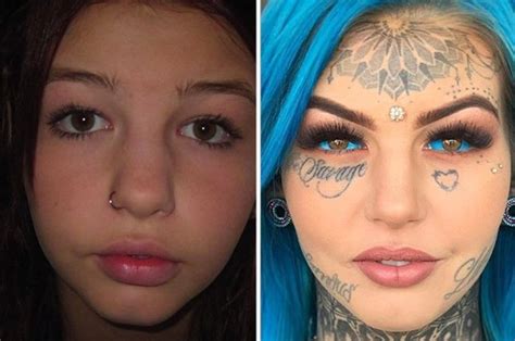 Amber Luke transforms her baby face with tattoos and eyeball inkings - Daily Star