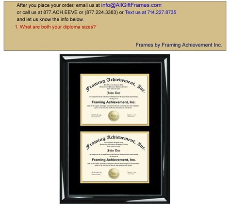 Dual Diploma Frame Double Certificate Frames Two Document - Etsy