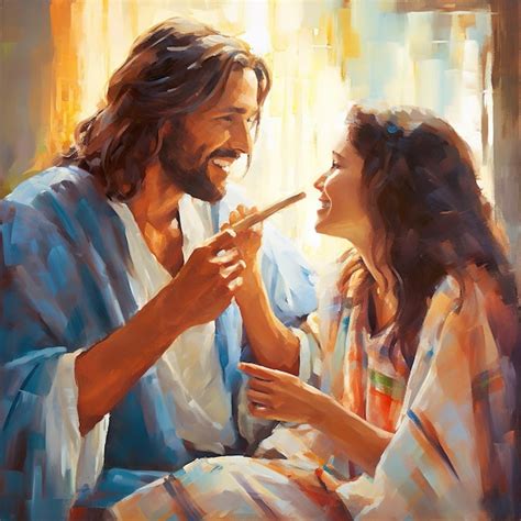 Premium Photo | Jesus christ talking to people oil painting