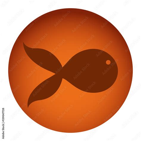 orange color circular frame with silhouette fish aquatic animal vector illustration Stock Vector ...