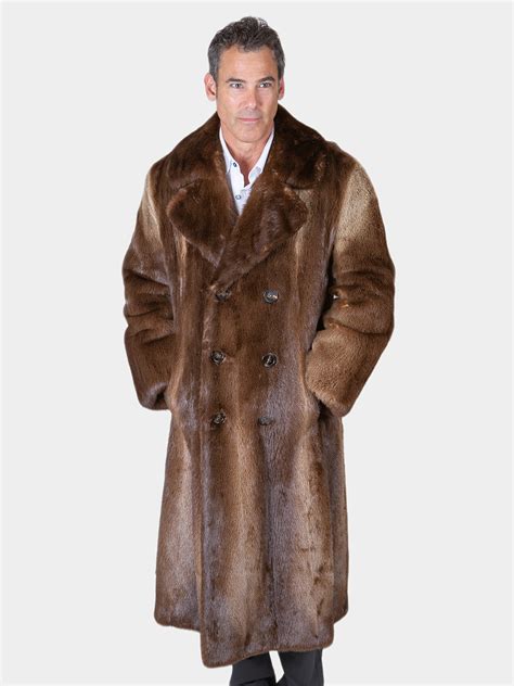 Double Breasted Otter Fur Coat - Men's Fur Coat - Large| Estate Furs