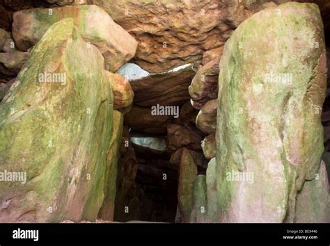 The inside of West Kennet long barrow, England Stock Photo - Alamy