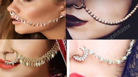 Latest bridal nose pin design with chain 2019 || Beautiful nath design ...