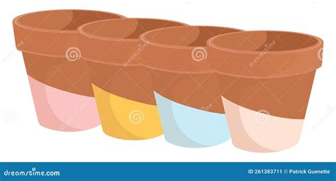 Clay flower pots, icon stock vector. Illustration of flora - 261383711