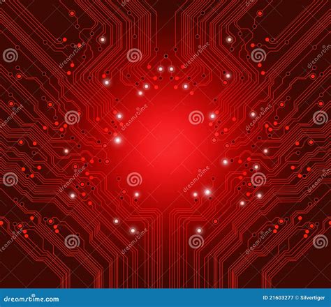 Circuit Board Vector Red Background Illustration 21603277 - Megapixl