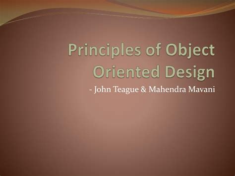 PPT - Principles of Object Oriented Design PowerPoint Presentation, free download - ID:1947767