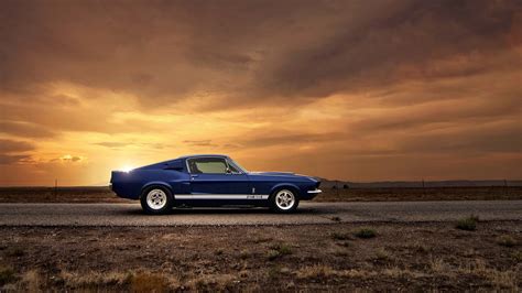 Blue ford mustang shelby gt500 sunset hd wallpaper Free hd