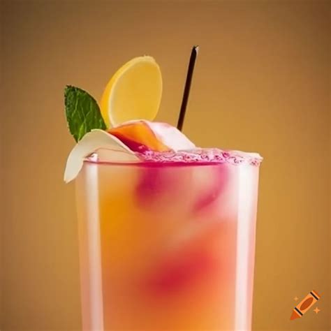 Refreshing white peach cocktail