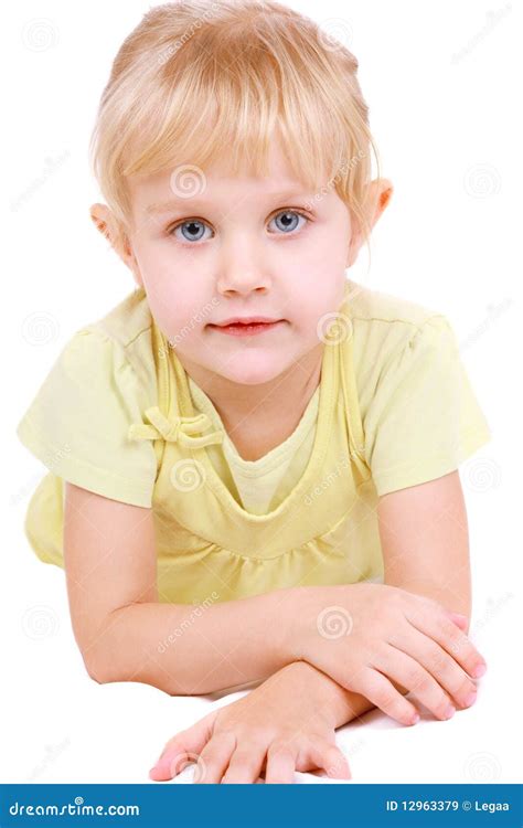 Beautiful Little Girl Lying Stock Image - Image of cute, funny: 12963379