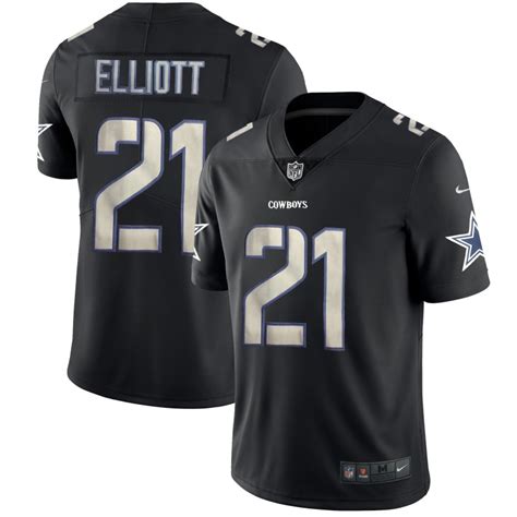 Nike Dallas Cowboys #21 Ezekiel Elliott Black Shadow Legend Limited ...