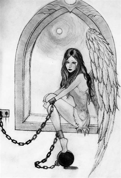 Captive Angel Pencil Sketch by A-Fragile-Smile on DeviantArt