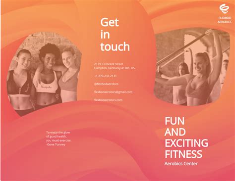 Aerobics Center Tri-Fold Brochure Template - Edit Online & Download Example | Template.net