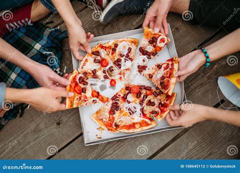 Pizza Junk Food Healthy Eating Lifestyle Weight Stock Photo - Image of unrecognizable, unhealthy ...