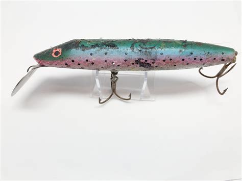 Home Made Folk Art Musky Lure Rainbow Trout | Rainbow trout lures, Rainbow trout, Musky