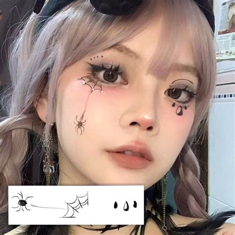 Tattoos Halloween Little Spider Makeup Tattoo Stickers Stickers Love Blush Makeup Face Innocent ...