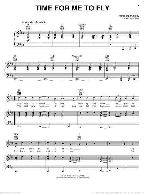 REO Speedwagon: Time For Me To Fly sheet music for voice, piano or guitar