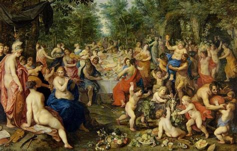 Feast of the Gods with Bacchus-Hendrick van Balen | Art through the ...