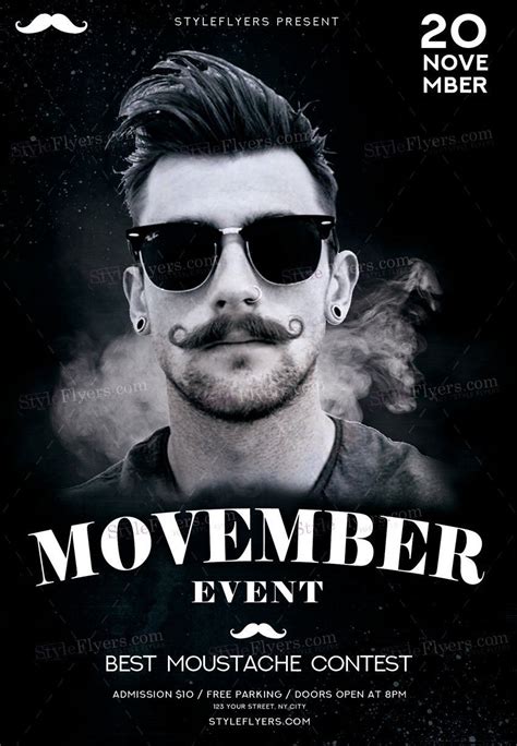 Movember Event PSD Flyer Template #21425 | Psd flyer templates, Flyer, Flyer template
