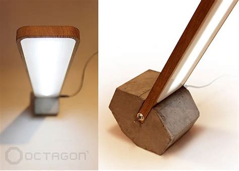Faceted rolled desk LED lamp Octagon-1 on Behance | Lamp, Wooden lamps design, Led decor
