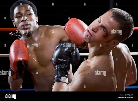 Close up of boxers fighting in a boxing ring Stock Photo - Alamy