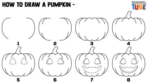 How to Draw a Halloween Pumpkin For Kids | Pumpkin drawing, Halloween drawings, Easy halloween ...