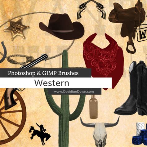 Western - Cowboy Photoshop and GIMP Brushes by redheadstock on DeviantArt