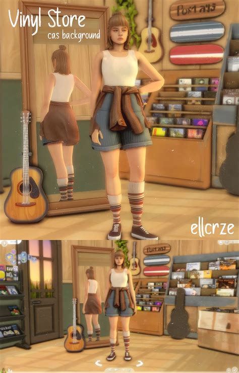 CAS Background - Vinyl Store | ellcrze on Patreon in 2023 | Vinyl store ...