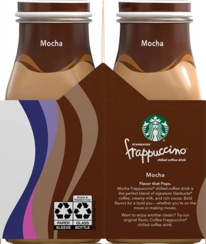 Starbucks Frappuccino Mocha Iced Coffee Drink, 4 bottles / 9.5 fl oz - Smith’s Food and Drug