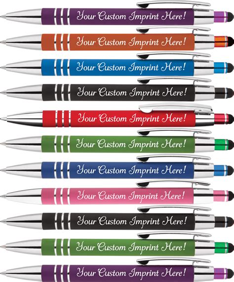 Personalized Pens - Hottie Rubberized Soft Touch Ballpoint Pen with Stylus tip- Includes FREE ...