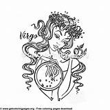 Virgo – Zodiac Signs Coloring Pages sketch template