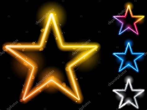 Glowing Neon Stars Set of Four — Stock Vector © gubh83 #5959003