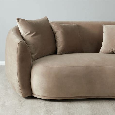 Everett Beige Velvet 2 Seater Sofa