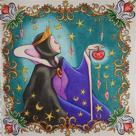 Evil Queen from Disney Lovely Coloring Lesson Book by Inko Kotoriyama. Coloured with Polychromos ...