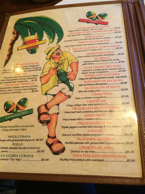 Menu at Cuban Pete's pub & bar, Montclair