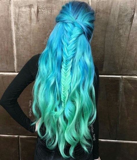 Blue Green Hair, Dyed Hair Blue, Dyed Hair Pastel, Hair Color Pastel, Bright Hair, Ombre Hair ...