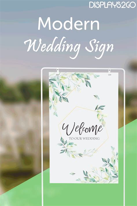 28 x 48 Modern Hanging Sign Frame, Double-Sided Custom Printed Panel - White | Wedding signs ...