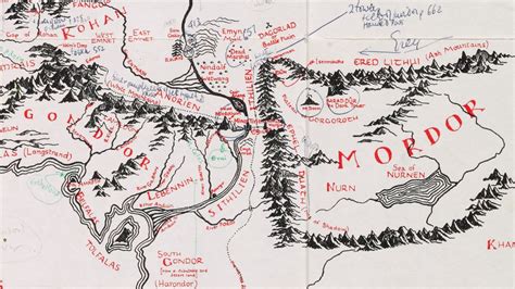 JRR Tolkien's annotated Middle-earth map at Bodleian - BBC News