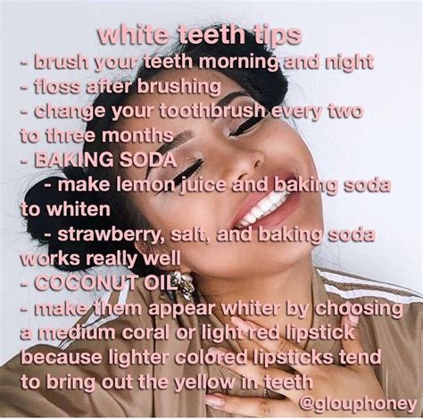 Tips for white teeth | White teeth tips, Skin care tips, Glow up tips