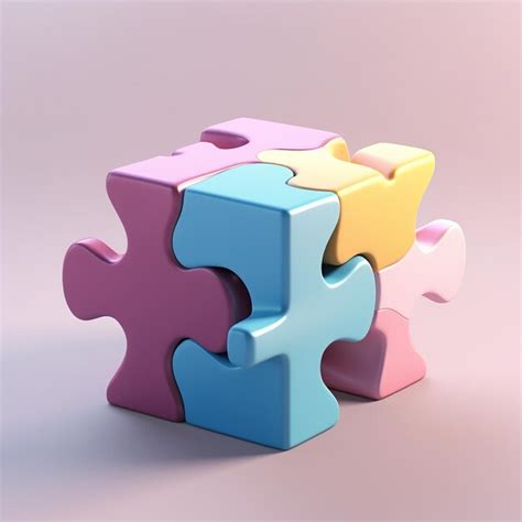Premium AI Image | Cartoon Puzzle Piece 3D