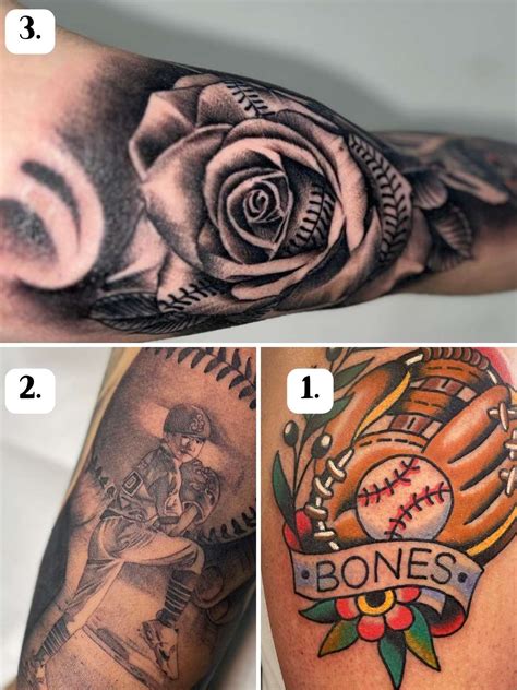 Baseball themed tattoo ideas photos