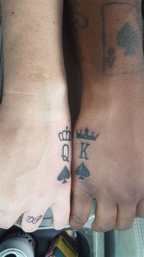 King queen spade tattoo on our hands. My husband and i.♡ | Queen tattoo ...