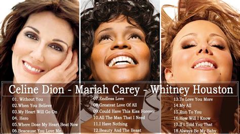 Mariah Carey, Celine Dion, Whitney Houston Great Hits 2020 - The Best ...